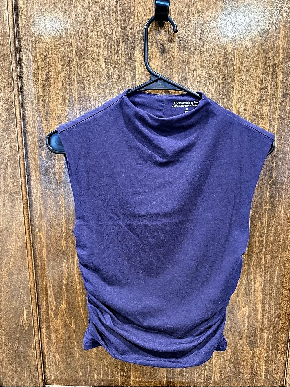 Abercrombie & Fitch A&F Modal-Blend Collection Ruched Mock Neck Top Ruched Mock